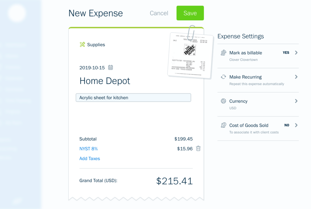 Freshbooks Scan output 