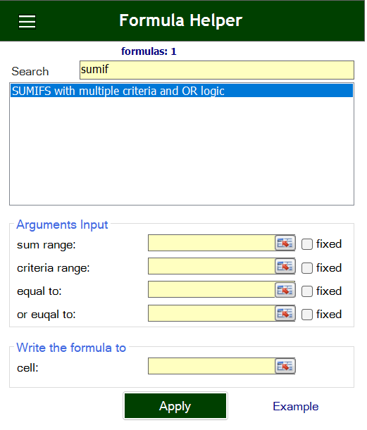 sumif advance excel function